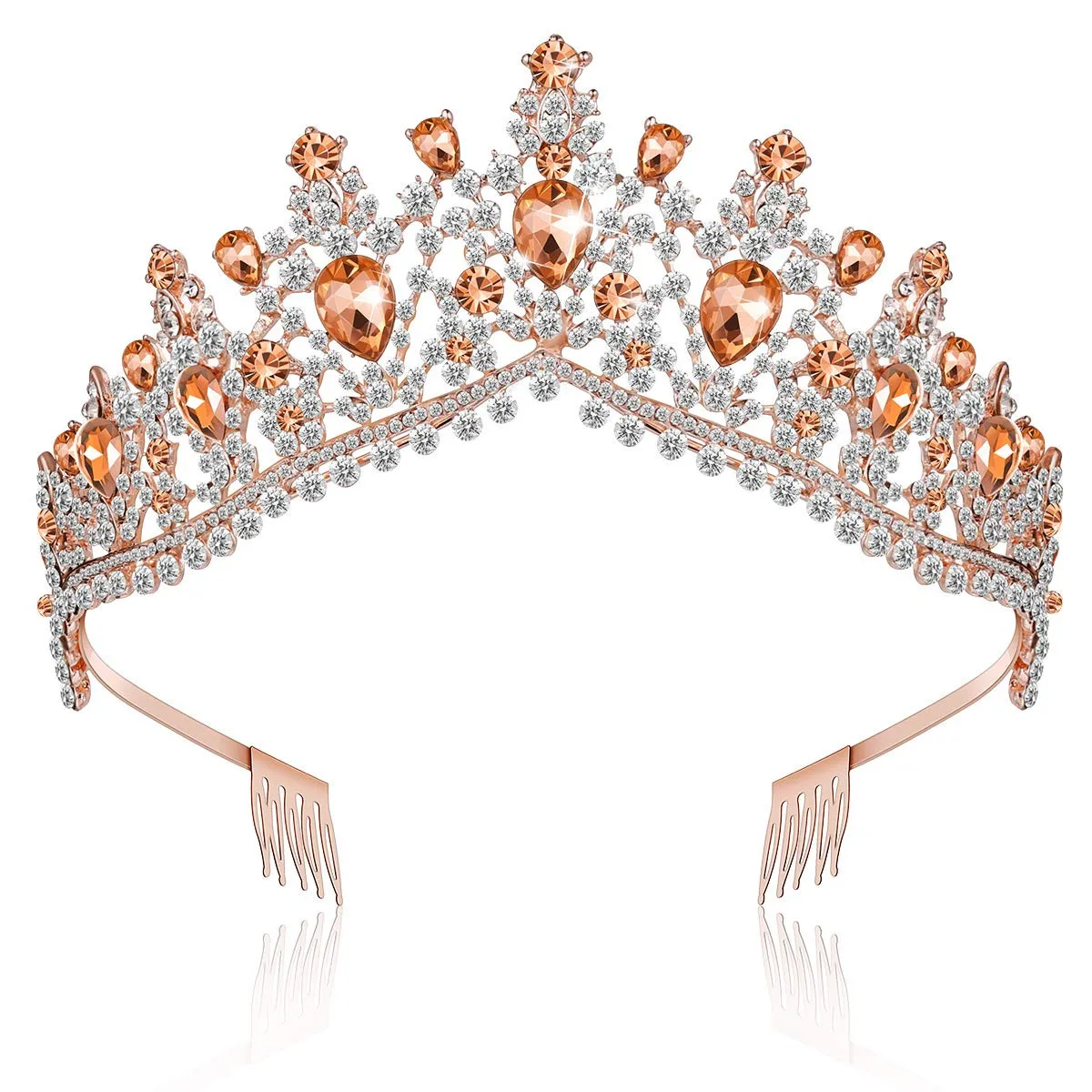 

Party Elegant Crowns For Women Ladies Girls With Crystal Side Combs Princess Birthday Party Crown Pearls Acrylic Sweet Headbands