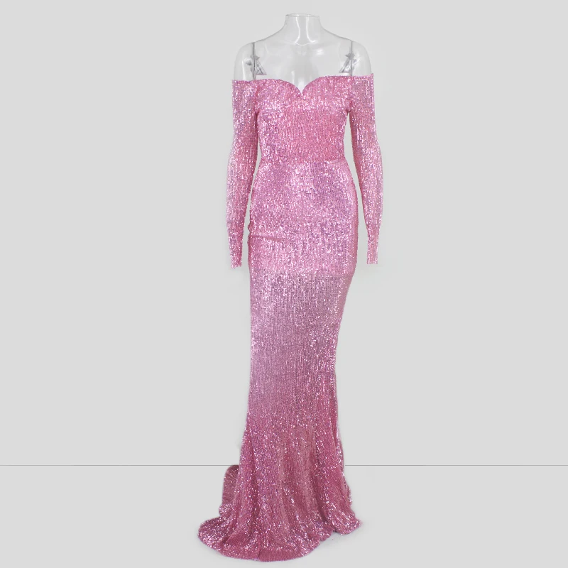 Золотое элегантное платье с глубоким V образным вырезом и открытыми плечами