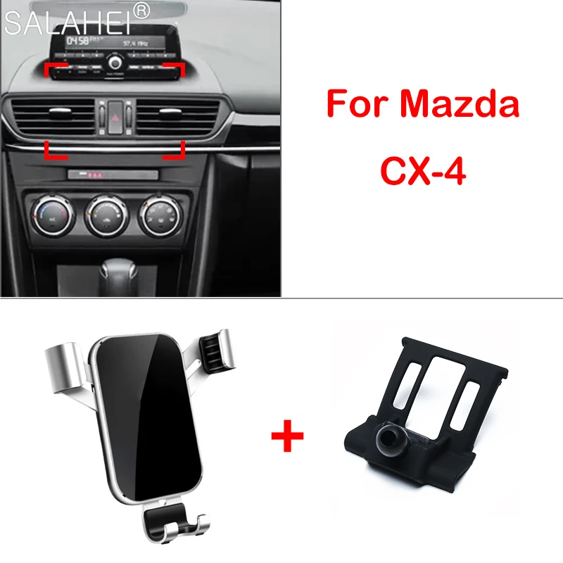 

Phone Holder For Mazda CX4 CX-4 2016 2017 2018 Interior Dashboard Air Vent Stand Clip Mount GPS Car Accessories Phone Holder