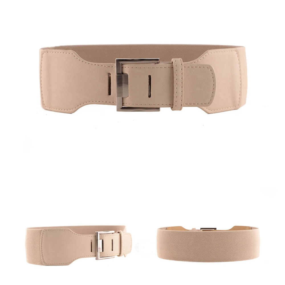 

Fashion Leather Buckle Waist Corset Belt Wide Elastic Cummerbunds Women Belt Girdle Elegant Slim Decorative Waistband VD1777