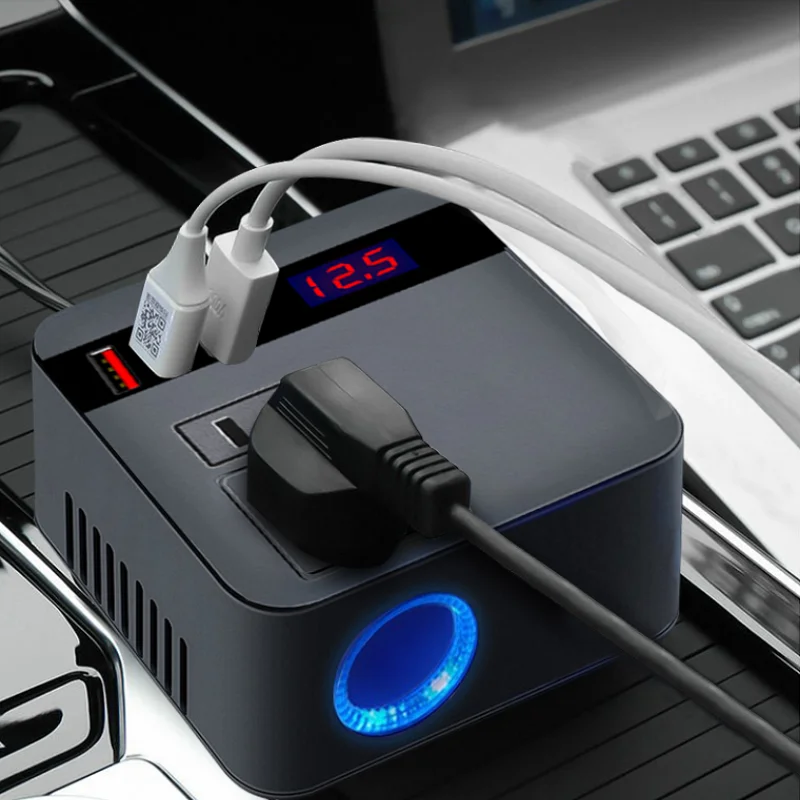 

2021 Newly Car Power Inverter Car Inverter 12V/24V to 220V Cigarette Lighter Power Inverter Adapter with Quick Charge
