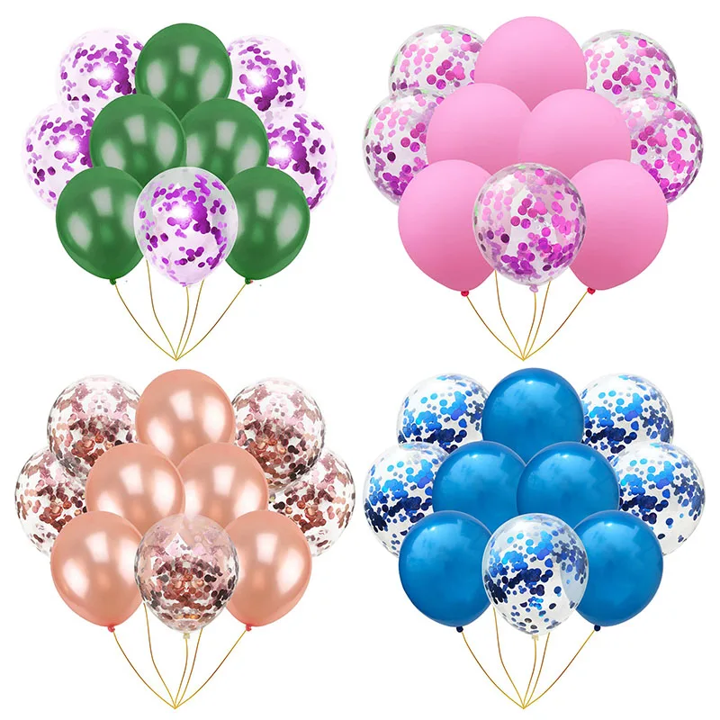 

10PCS Holiday Parties Latex Balloons Without Ribbon Confetti Balloon Kid Birthday Supplies Wedding Decor 12 Inch Air Balls