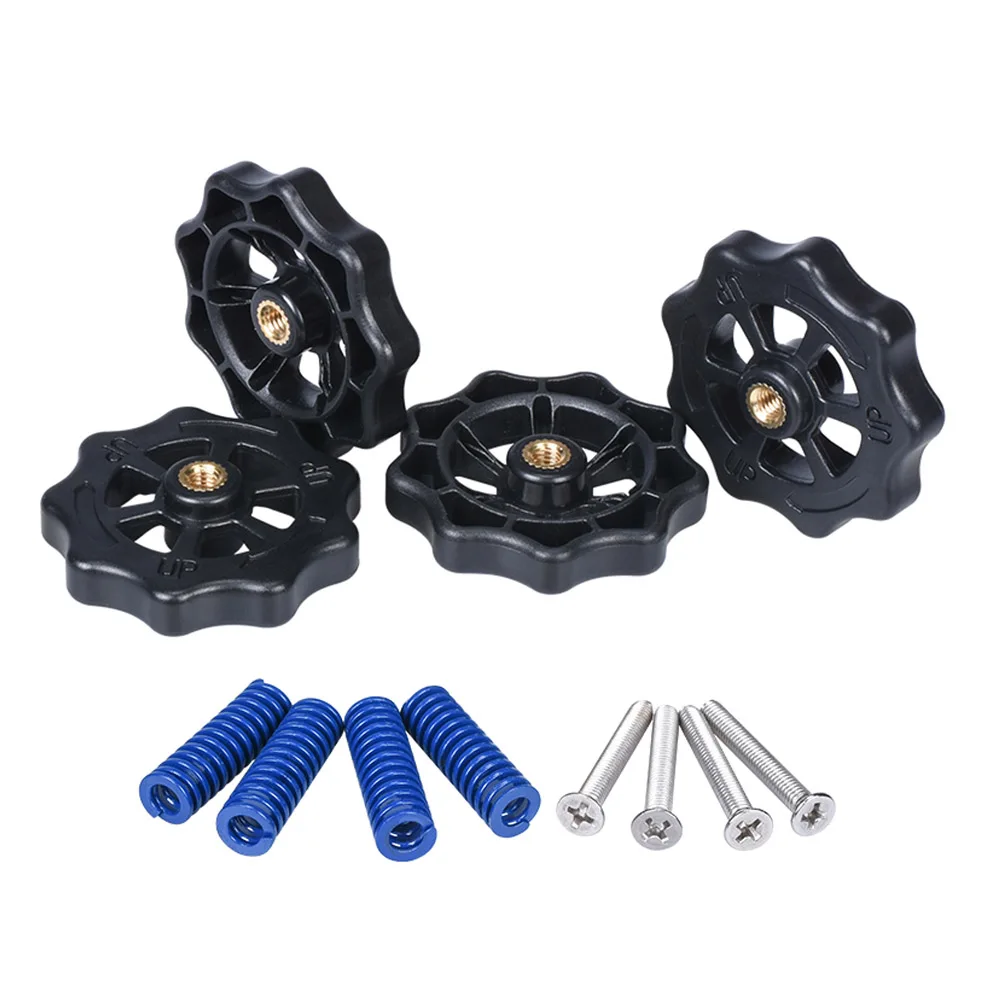 Blue Kit Части 3d принтера heatкровать пружинный Выравнивающий комплект регулировочная гайка+ винт+ большая рука твист кровать с подогревом для Ender 3 CR10 MK3 Горячая кровать - Цвет: Blue Kit