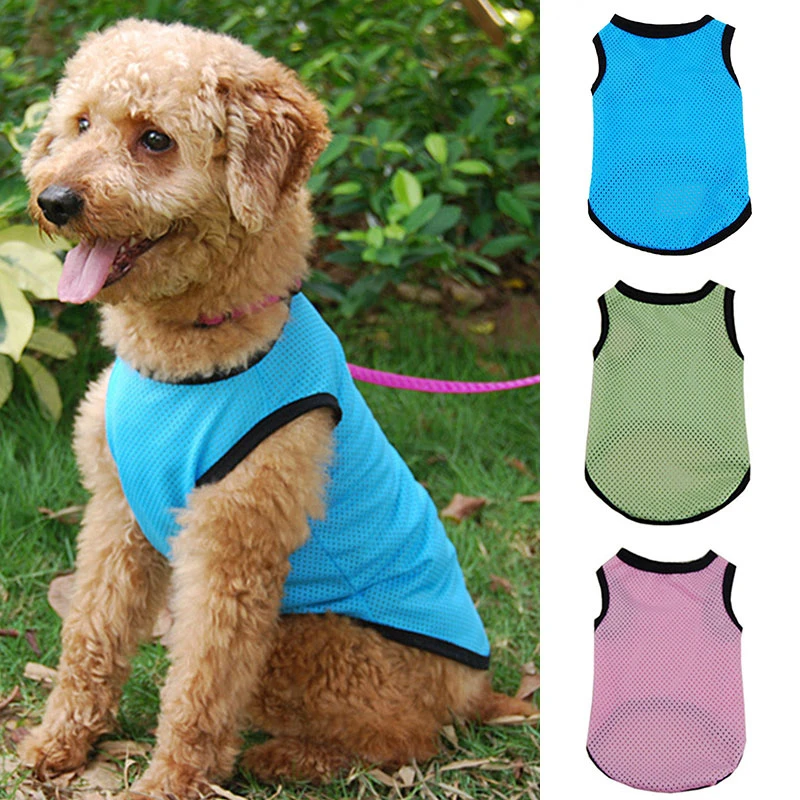 Летняя одежда для собак однотонная сетчатая Повседневная жилетка домашних
