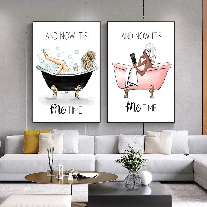 Картина на холсте для купания в скандинавском стиле плакаты ванную г. | Дом и сад