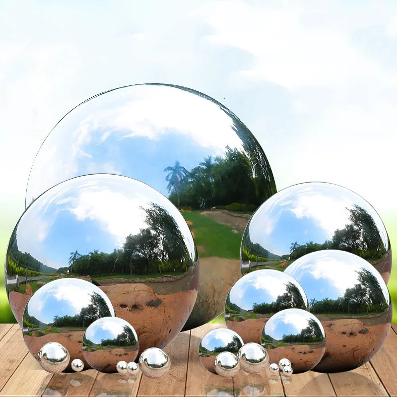 1 шт. Сферический зеркальный полый шар блестящий из нержавеющей стали с высоким