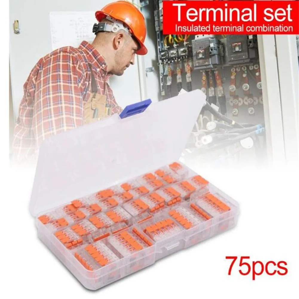 75 шт. соединители для проводов Универсальные клеммные зажимы кабеля PCT412 Mini Quick Home