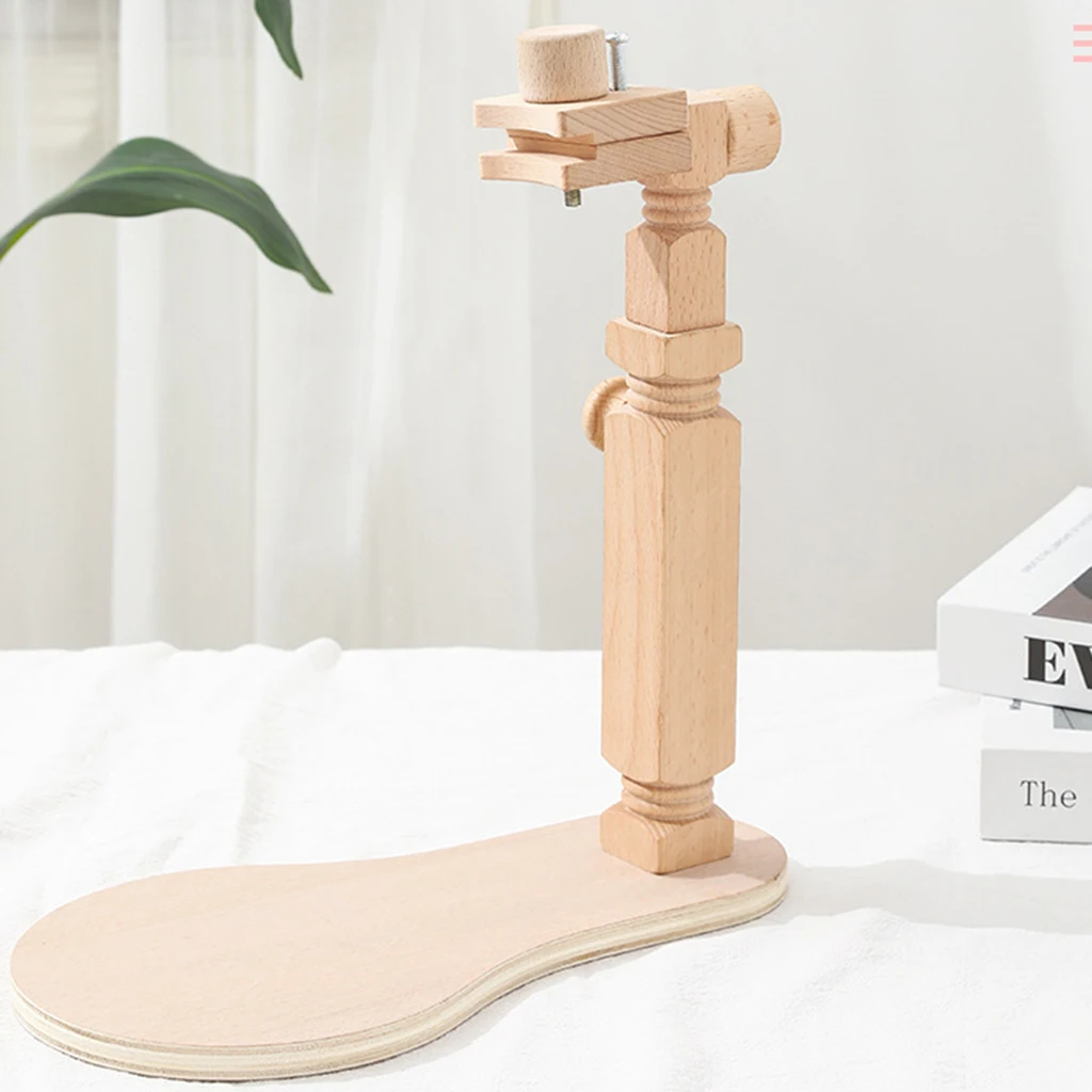 Max Dia-Aro de bordado de 40cm, marco de punto de cruz con rotaci&oacute;n de 360 grados, soporte de vuelta de bordado de madera ajustable, aro de punto de cruz artesanal-0