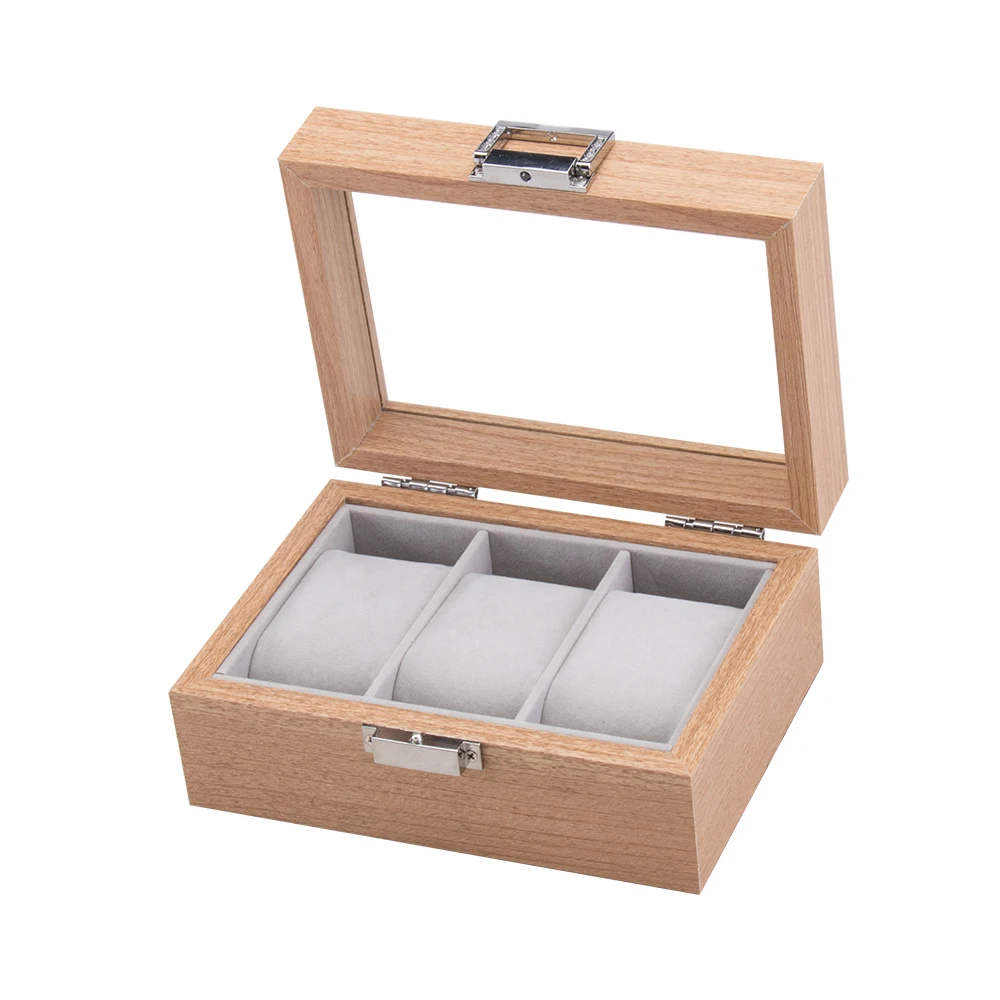 6 решеток роскошная деревянная коробка для часов держатель мужчин стеклянный Топ