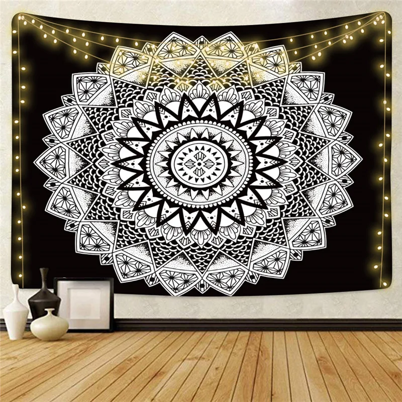 Дропшиппинг мандала настенный гобелен хиппи украшение дома из полиэстера Одеяло