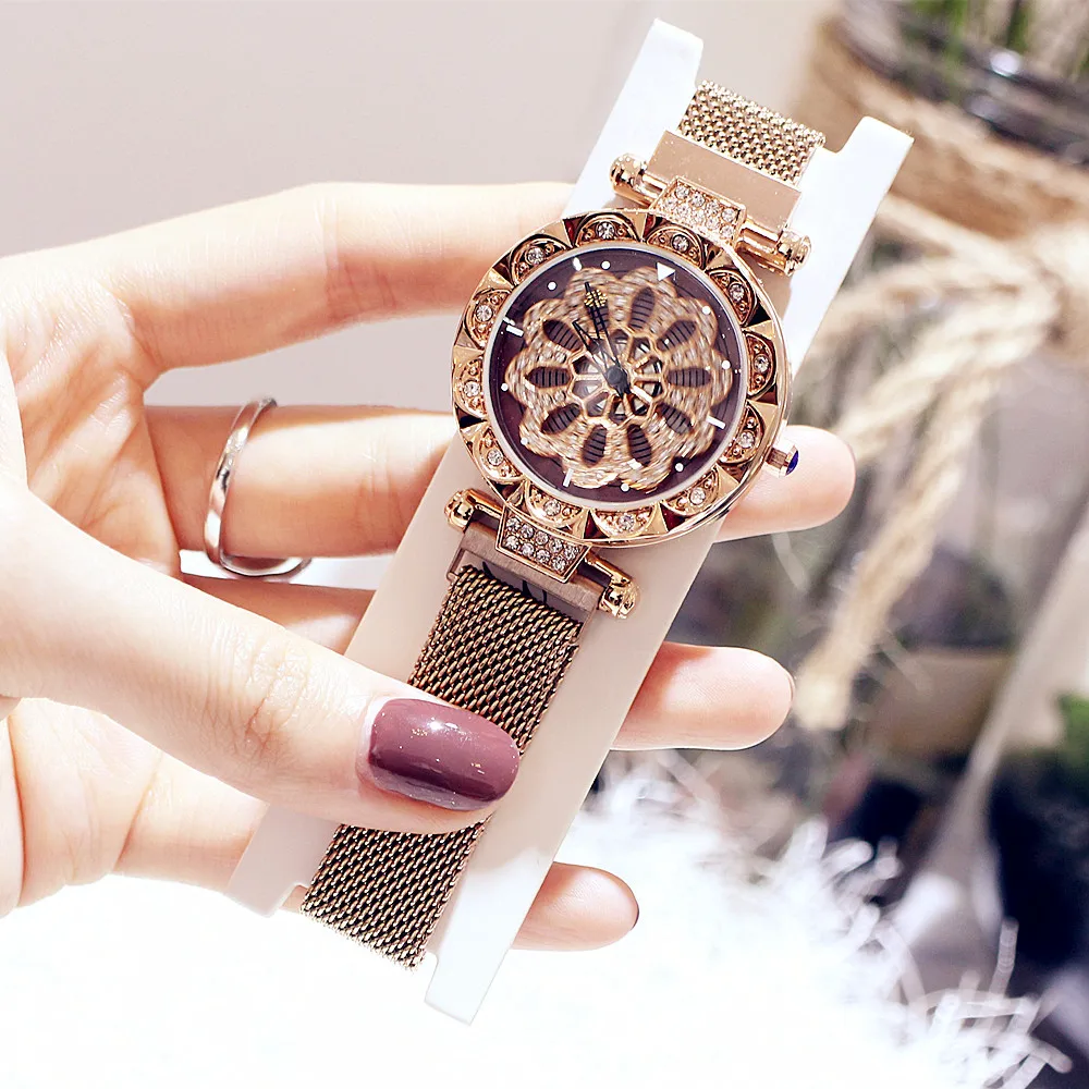 Часы наручные женские кварцевые с циркониевым циферблатом 34 мм | Наручные часы