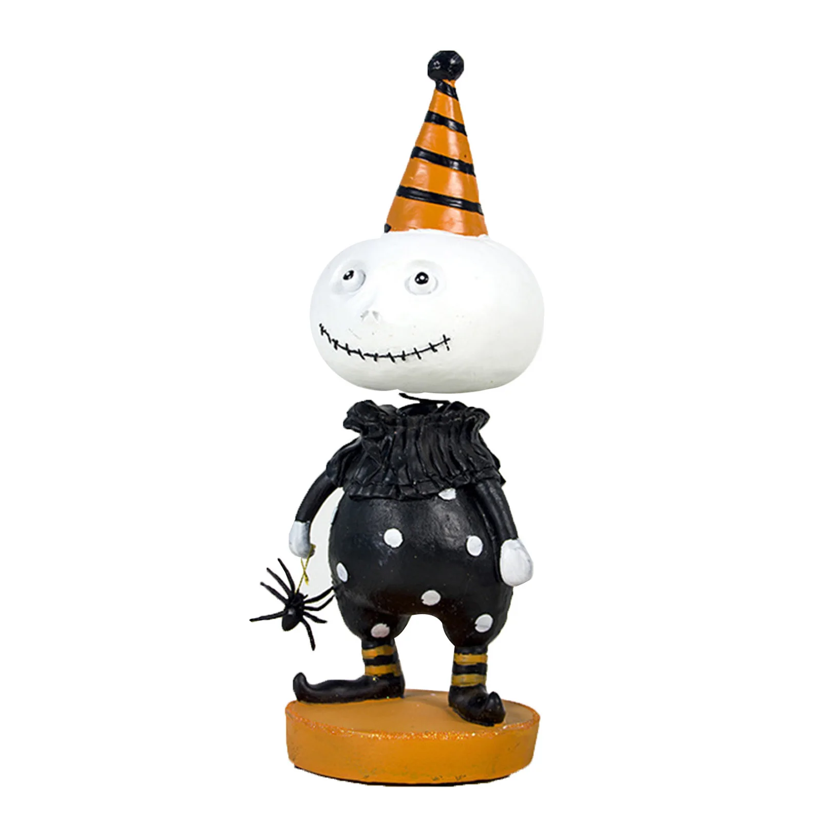 

1Pcs Funny Trick Treat Ghost Halloween Spring Head Pumpkin Ghost Standing Pose Doll Toy Ghost Festival Scene Decoration Props