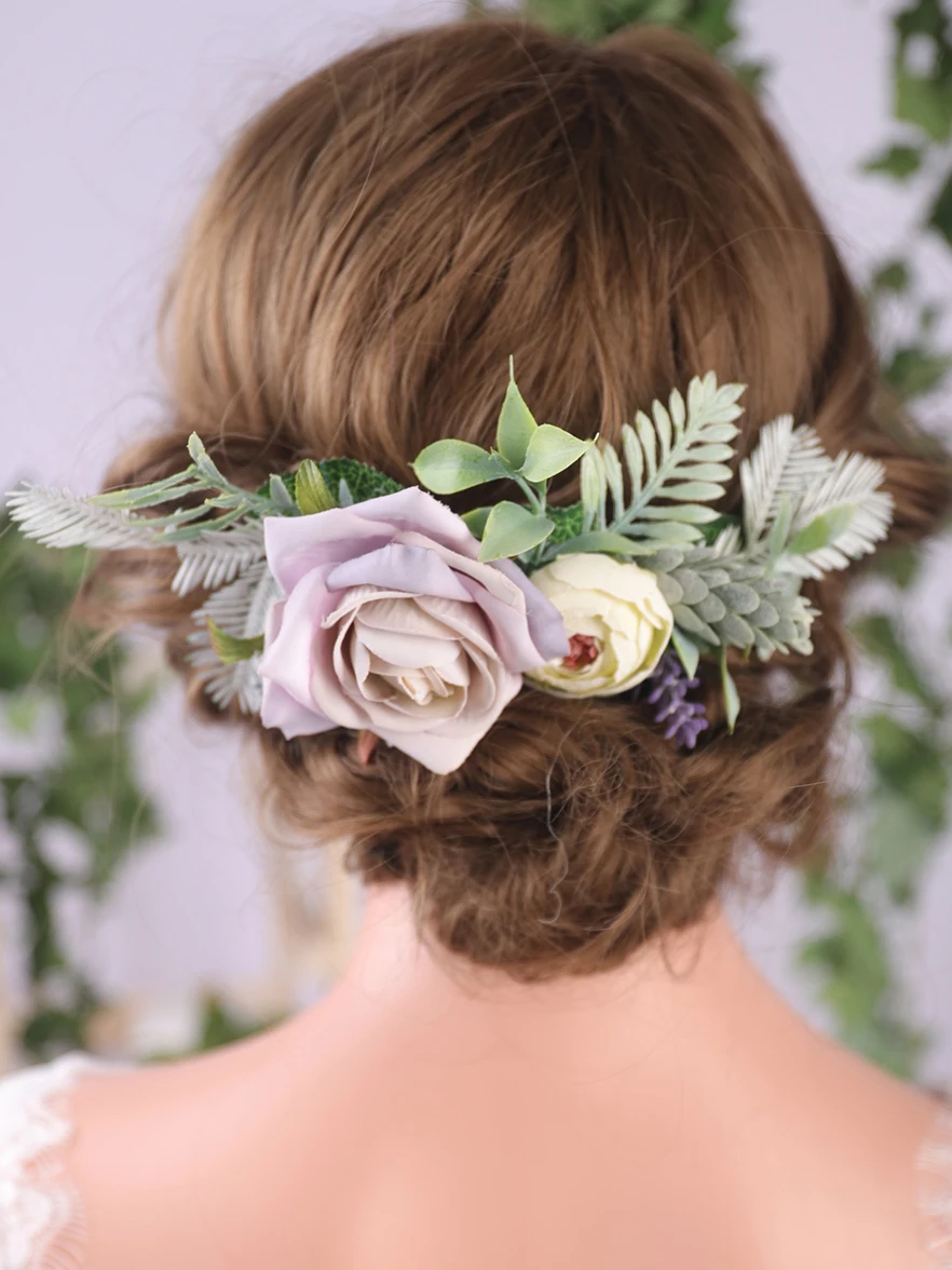 Ретро чистый тихий элегантный цветочный гребень для волос Свадебные аксессуары