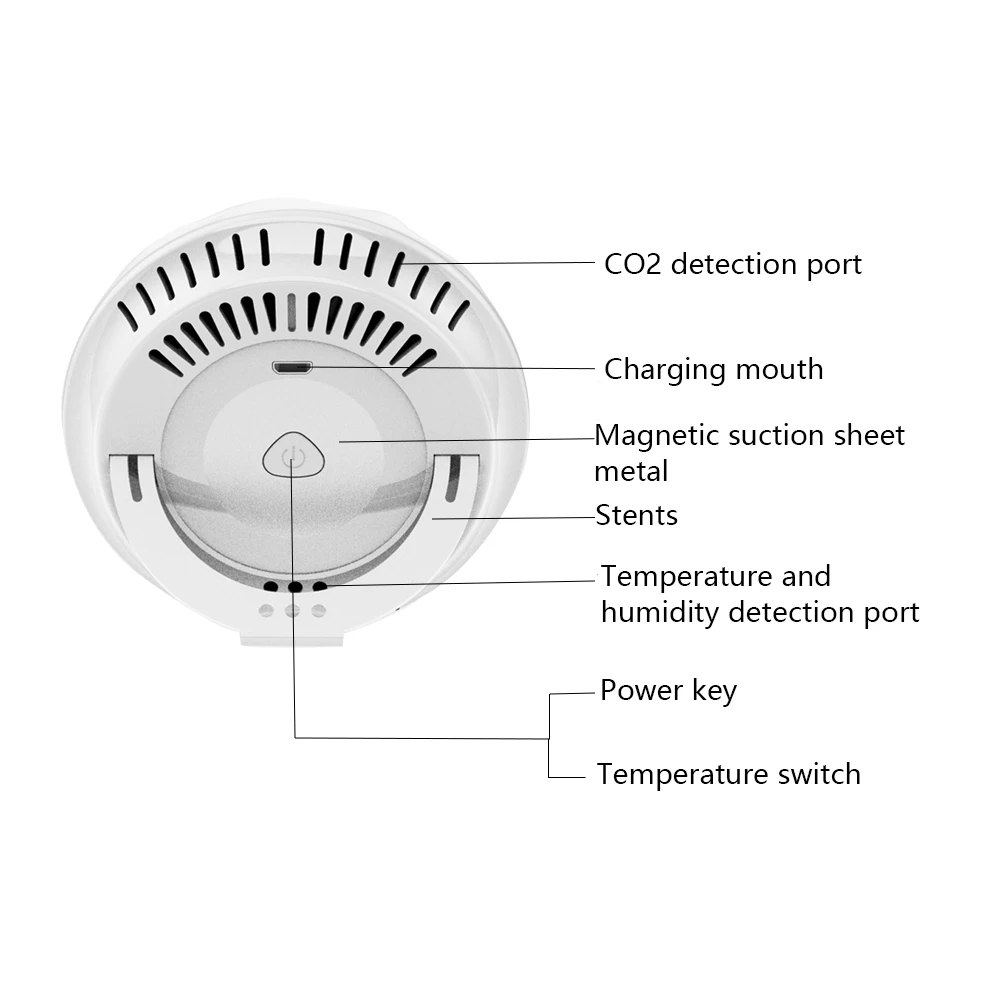 

Portable CO2 Air Detector Temperature And Humidity Meter Air Quality Analyzer Gas Tester HCHO Detector TVOC Air Quality Monitor
