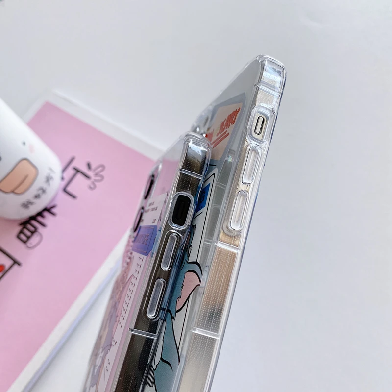 

Tom Cat Pattern Air Thick TPU Case for iPhone 11 12 11 Pro 11Pro Max 6 6s 7 8 6 Plus 7 Plus 8 Plus X XR XS max Soft Cover