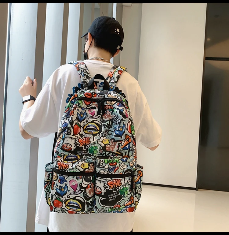 

J3663 -New leisure multi-function backpack trend solid color large capacity Backpack
