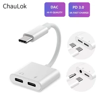 dual usb type c splitter dac 2 in 1 audio fast charge type c to 3 5mm headphone adapter for google pixel huawei xiaomi oneplus