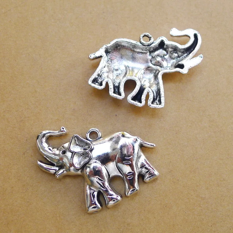 

Fashion 4Pcs 39*27mm Antique Silver Color Elephant Tibetan Charms Necklace Earrings Pendant For DIY Jewelry Making Wholesale