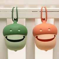 1pc baby silicone pacifier holder safe easy to clean bpa free mushroom smiley newborn infant portable soother container box gift