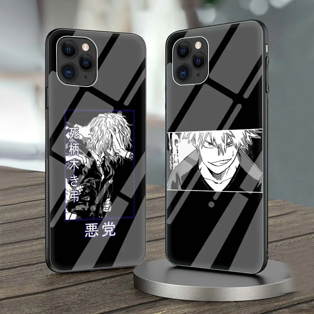 

my hero Academia Anime Phone Case for iPhone 11 Pro Shell for iPhone 12 Pro Max X XR XS 7 8 Plus SE 2020 Glass Funda Cover
