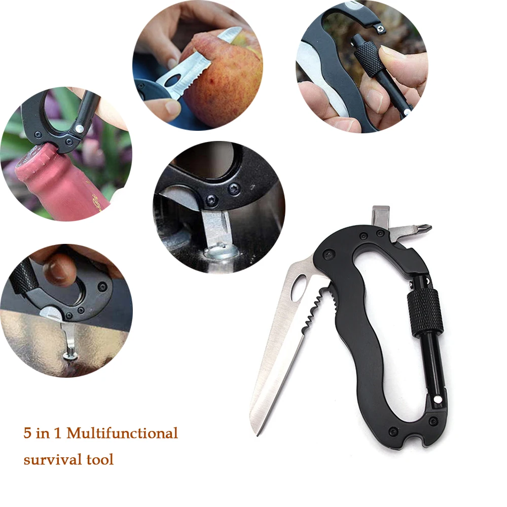 5 в 1 Многофункциональный складной нож для выживания на природе Quickdraw нож-карабин