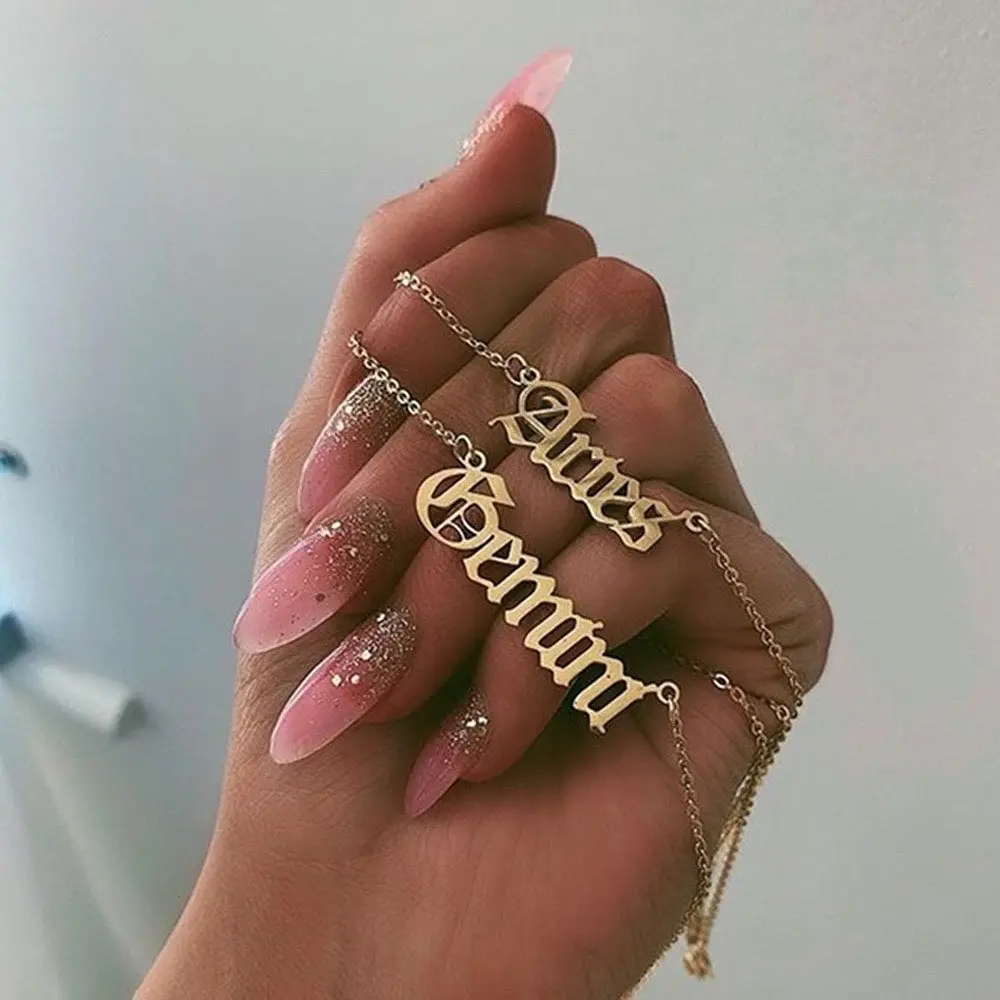 Ожерелье со знаками Зодиака дева близнецы Золотое женское ожерелье из