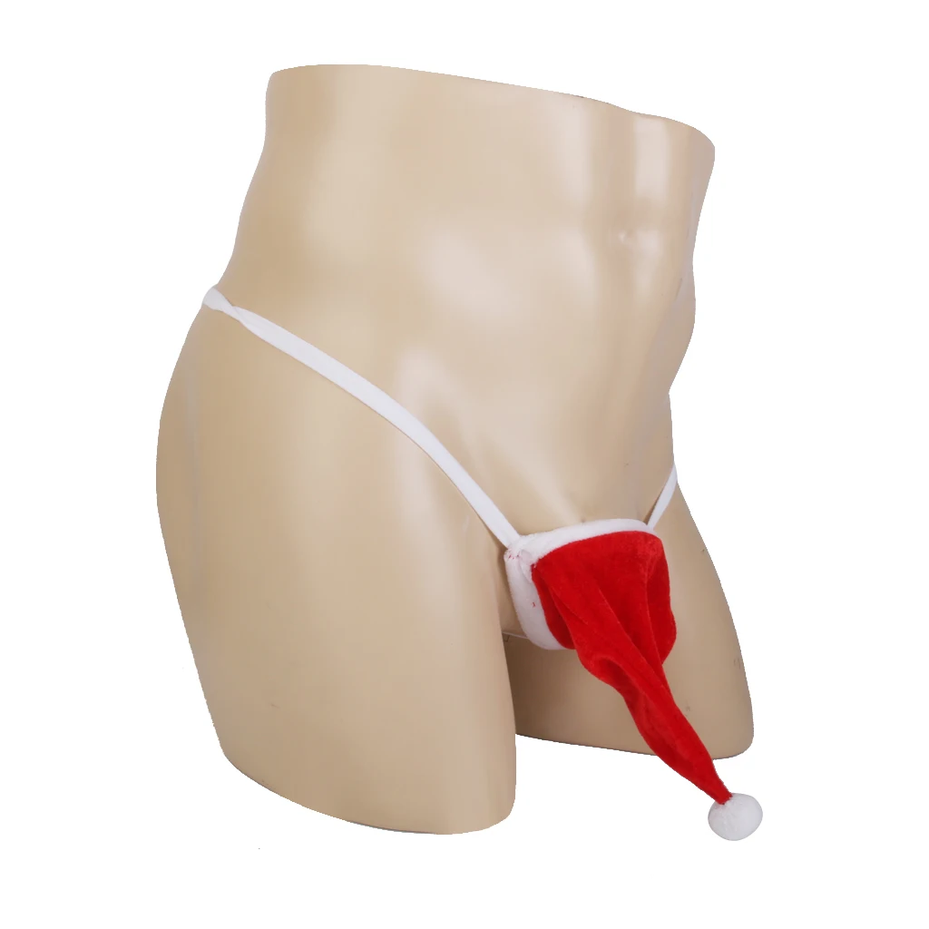 Рождественская шляпа Санта-Клауса сексуальное мужское нижнее белье g-стринги