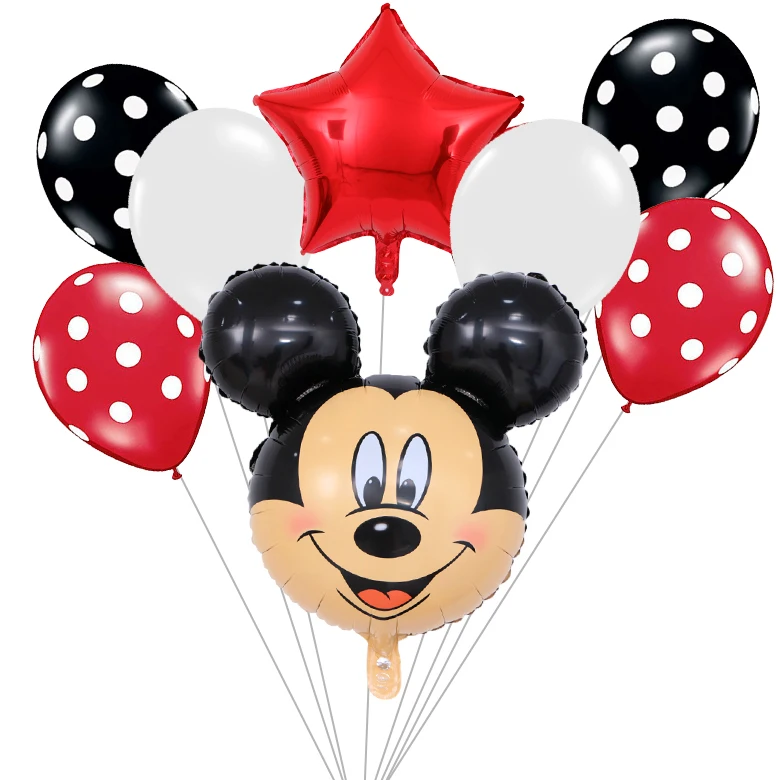 8pcs mickey 8 шт с Микки Маусом и Минни Маус комплект Мышь шарик из фольги в форме baby shower вечерние писчая бумага globos детские игрушки для happy birthady вечерние украшения - Цвет: 8pcs mickey