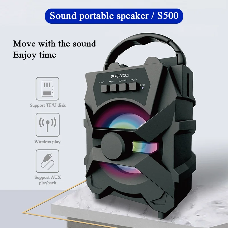 REMAX Портативный беспроводной Bluetooth динамик стерео бас USB/TF/AUX музыкальный плеер