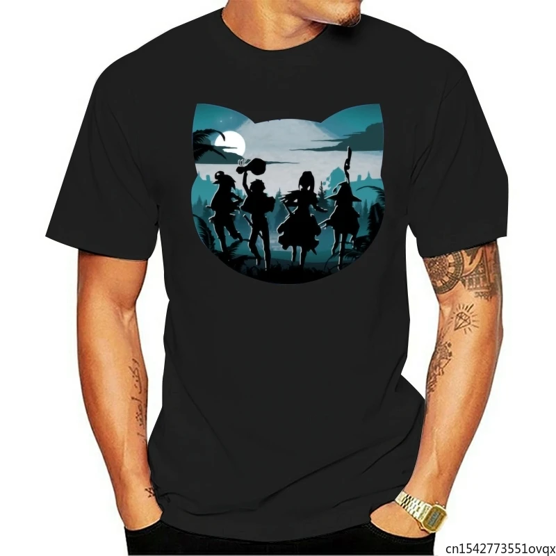 

T-shirt Men Anime Novel Tshirt Silhouette Tops Blessing Wonderful World Unisex Tee
