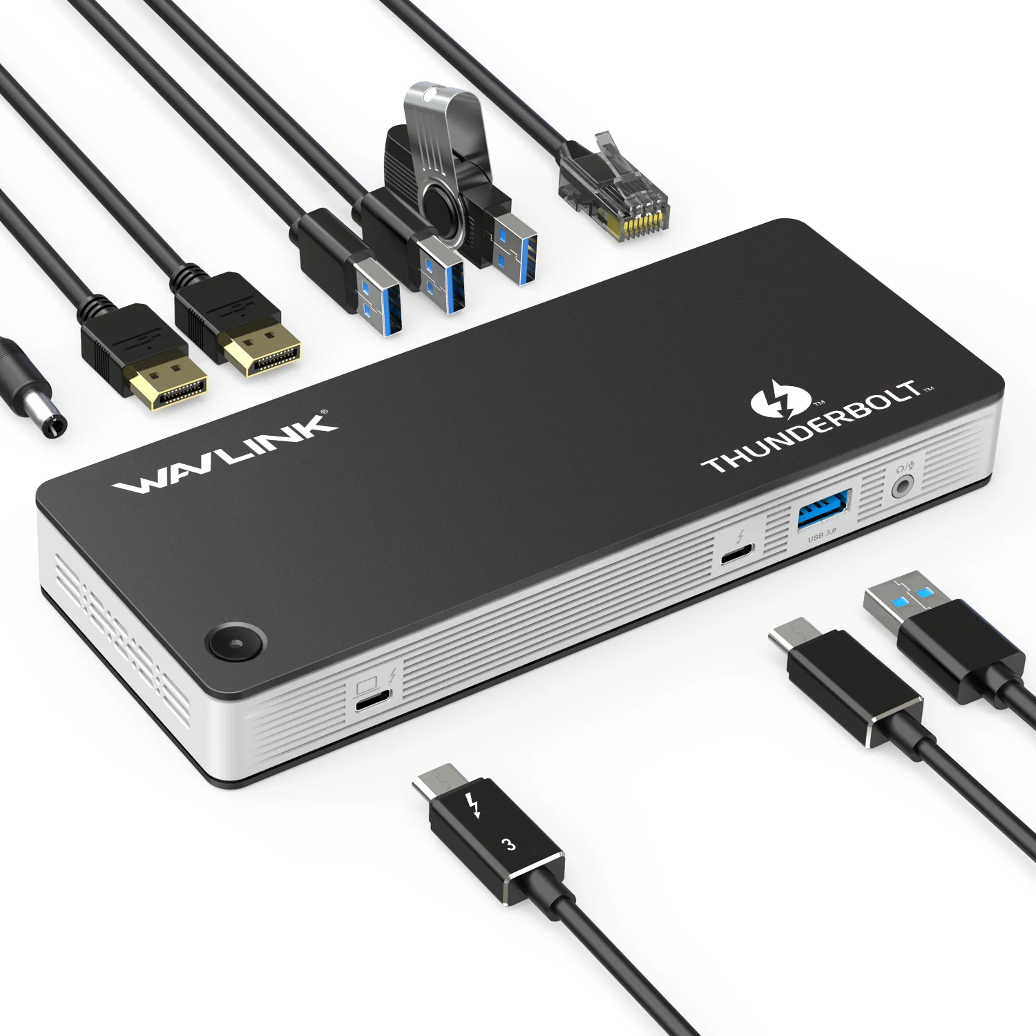 Док станция Thunderbolt 3 USB C 8K DisplayPort два порта 4K @ 60 Гц PD 0/C Gigabit Ethernet для Mac OS Windows