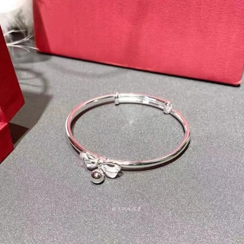 

Authentic S925 Sterling Silver Brilliant Bow With Crystal Bracelet Bangle For Women fit Lady Bead Charm DIY Jewelry