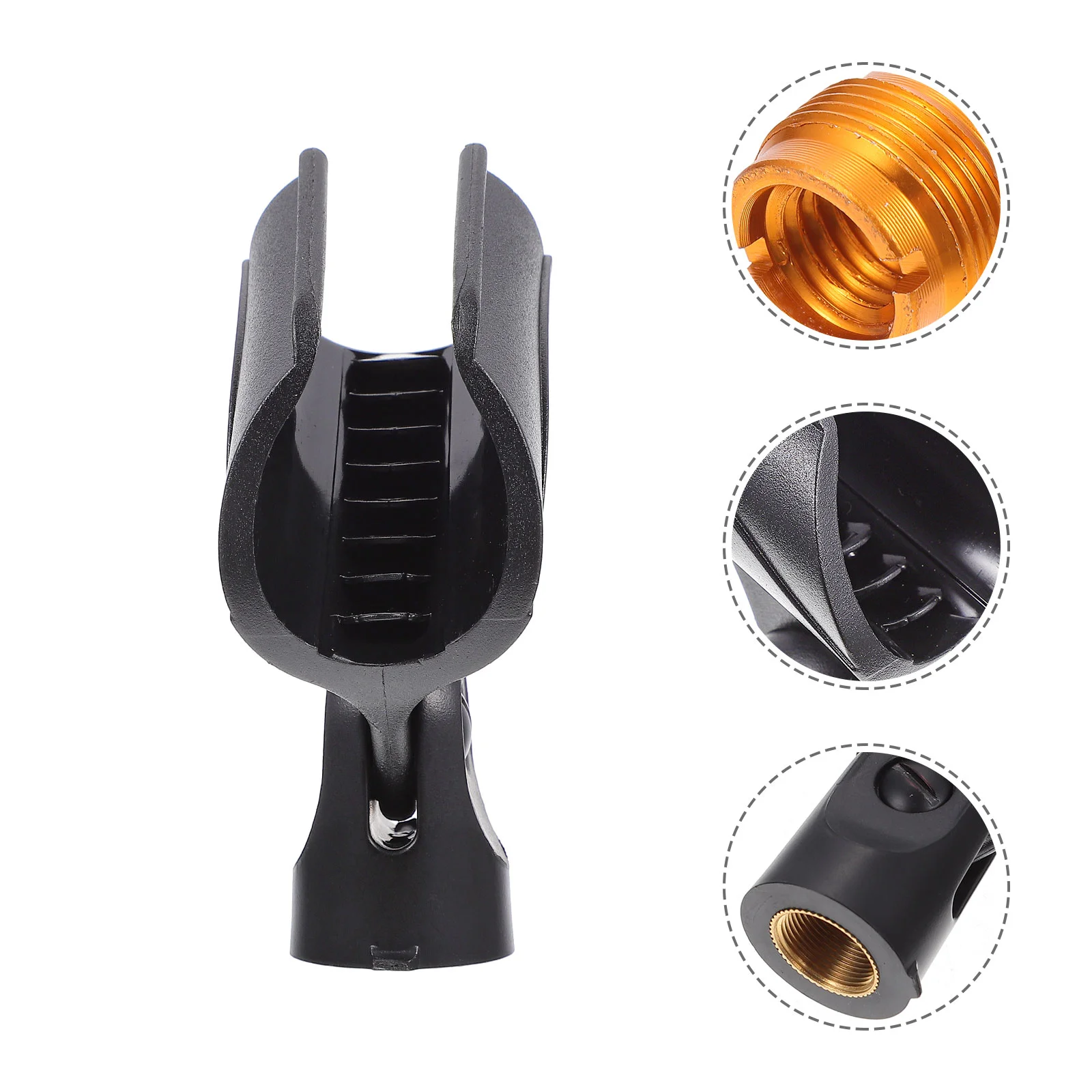 

4sets Durable Wireless Convenient Microphone Clips Plastic Mic Stand Black
