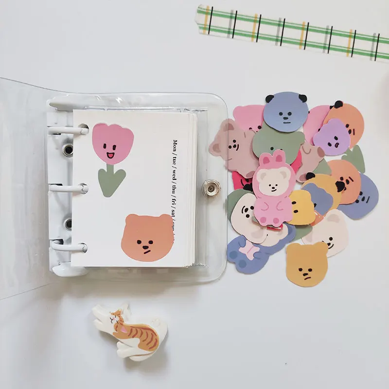 

Cute bear flower emoticon cartoon Stickers Crafts And Scrapbooking stickers kids toys book Decorative sticker DIY Stationery