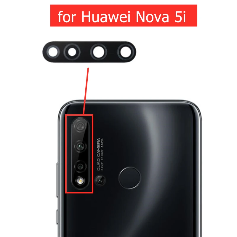 Стеклянный объектив для задней камеры Huawei Nova 5i 2 шт. стекло с клеем 3M запасные