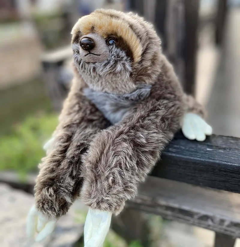 Stuffed Toy Three Toed Cuddly Lying Animals Lifelike Soft Plush Sloth Critters Real Life toy children kids gift |