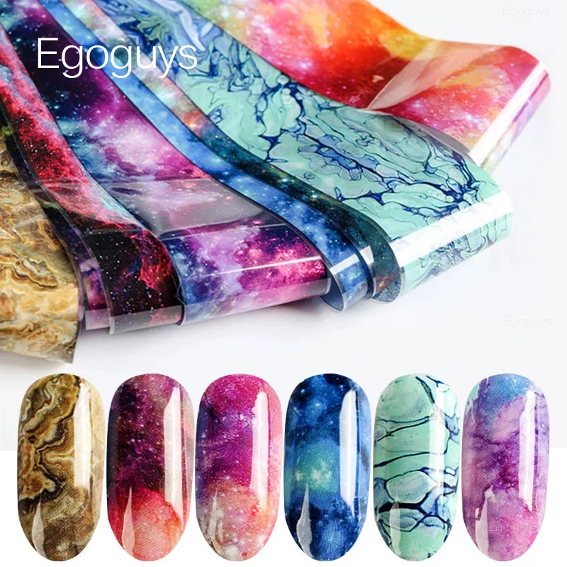 

Psychedelic Dream Star Series DIY Nail Art Sticker Starry Sky Slide Marbling Decorations Decal Transfer Foil Marble Manicure Tip
