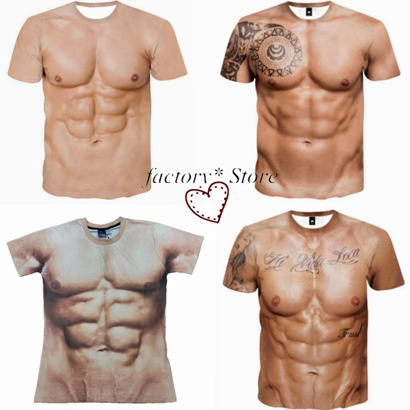 Футболка мужская с имитацией мышц из АБС пластика креативный Индивидуальный