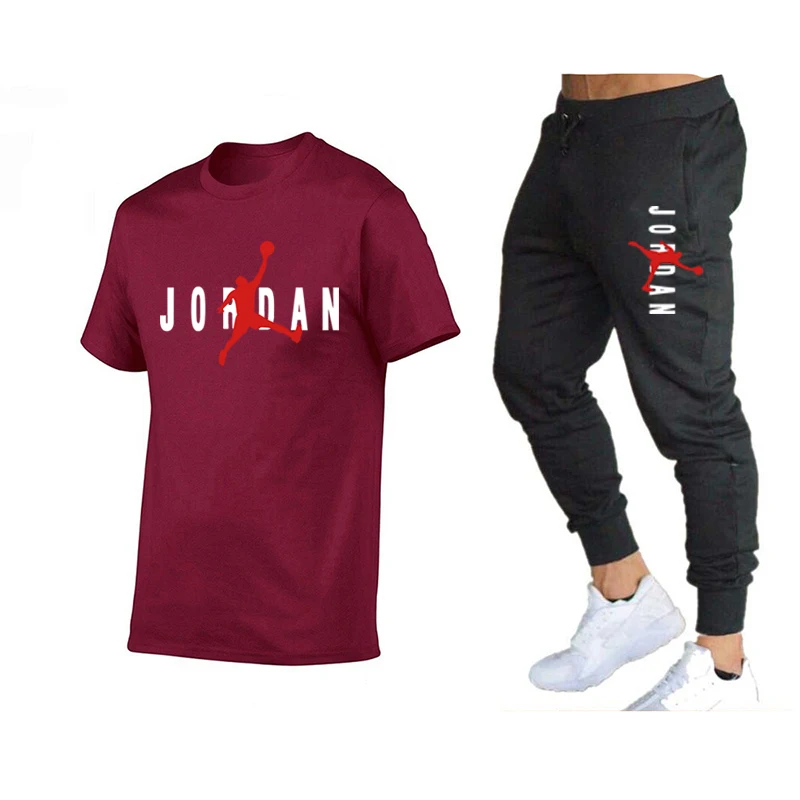 

Men's Women's T-shirts And Pants Suits Casual Sportswear Suits Printed Tops + Sports Pants Fitness Pants 2021