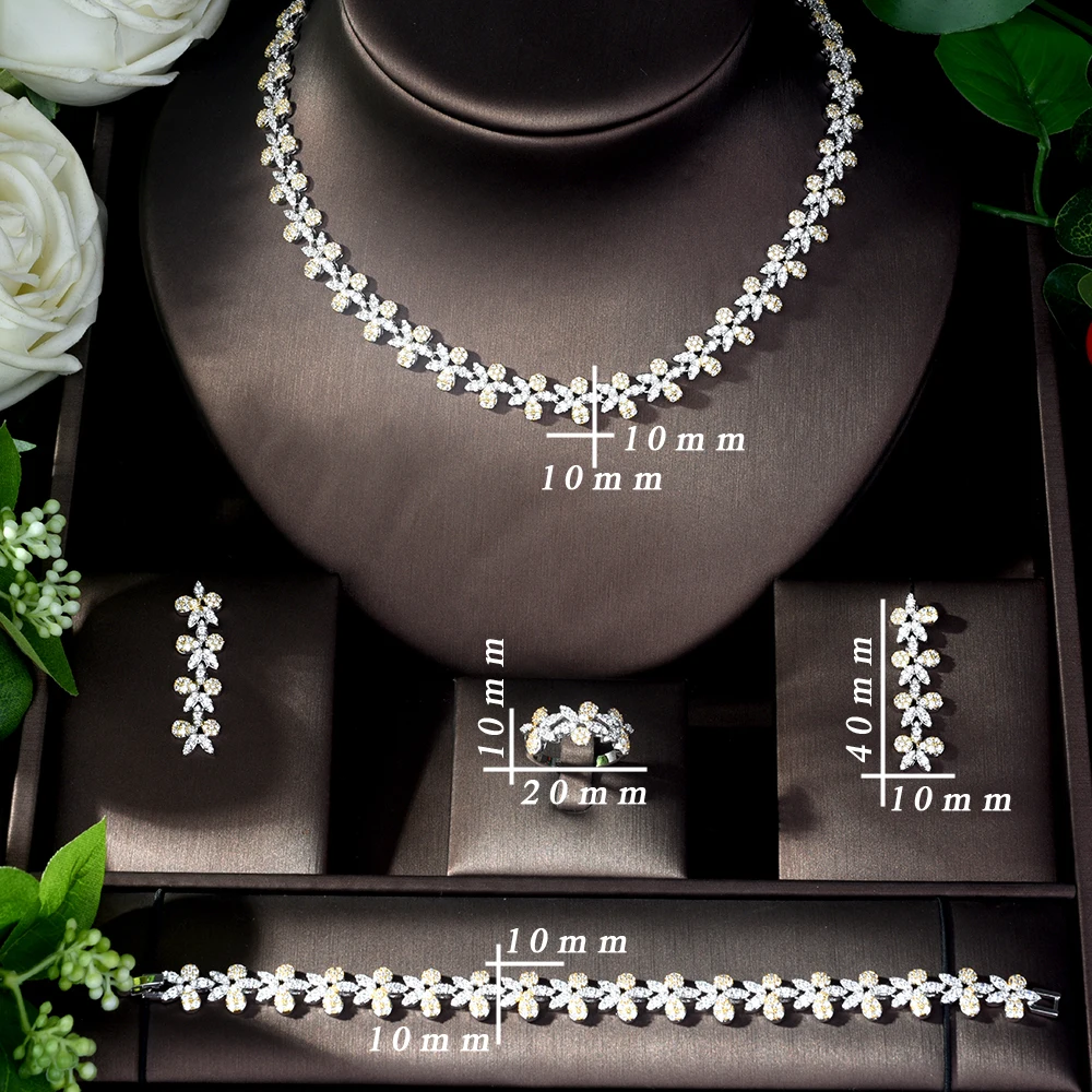 Лидер продаж Свадебные Ювелирные наборы HIBRIDE в африканском стиле 4 шт. новая мода