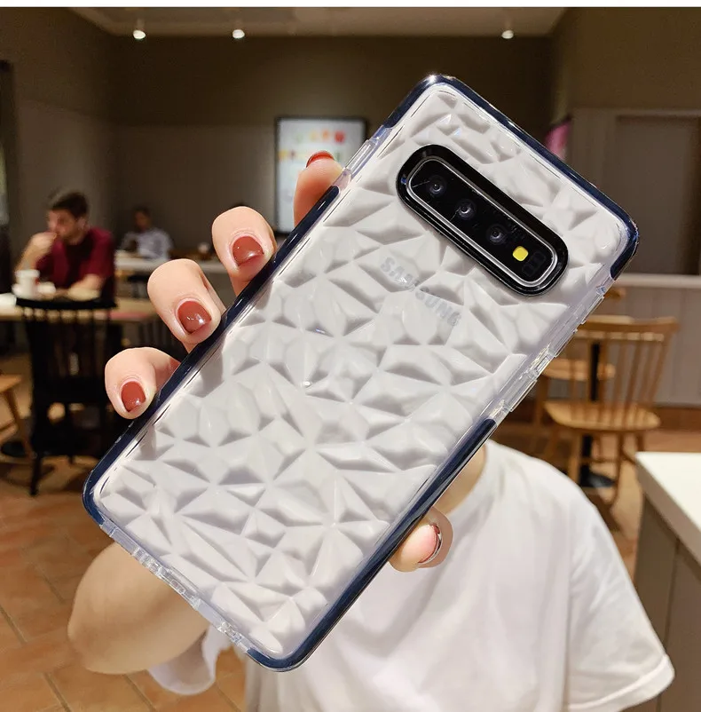 Двухслойный противоударный силиконовый чехол для samsung Galaxy S7 Edge S8 S9 S10 Plus A10 A20 A70 Двойной Цветной 3D Алмазный Мягкий ТПУ чехол