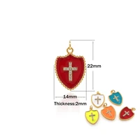 enamel viking shield cross pendant necklace mens punk rock party locomotive jewelry diy making cubic zirconia