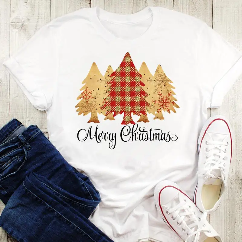 Женская футболка женская с графическим рисунком в клетку изображением дерева 2022