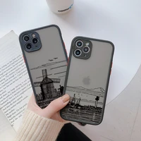 black lines architectural painting phone cases for iphone 7 8 plus se 2020 11 12 13 pro max x xr xs max hard back building cover