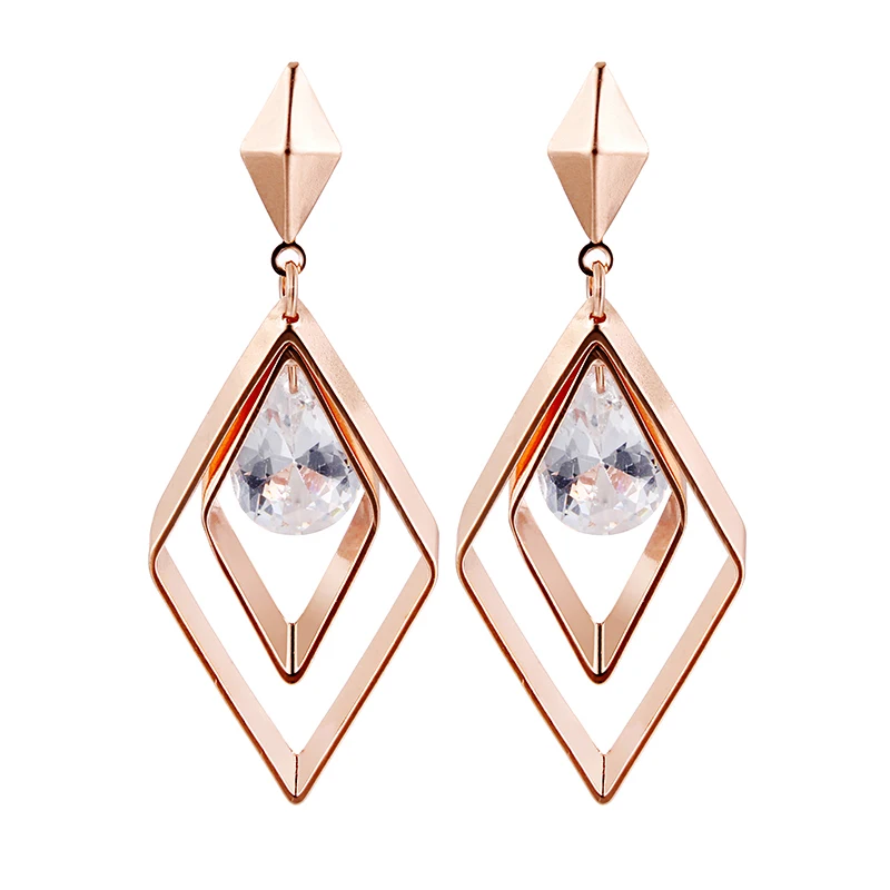 Серьги длинные Сережки Зеленые для женщин Мода г. Jewelry Аксессуары Gem Gold падения мотаться большой чешские Boho серьги с камнями бижутерия серьги висячие - Окраска металла: white