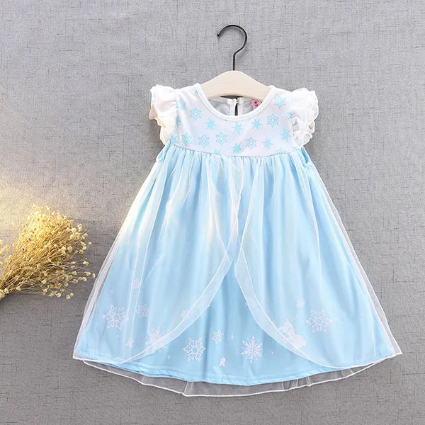 SkyBlue Платья для маленьких девочек; коллекция года; костюм русалки, Алисы, Золушки, Белоснежки, принцессы; карнавальный костюм на Хэллоуин; вечерние платья для сцены; Возраст 2-6 лет - Цвет: SkyBlue