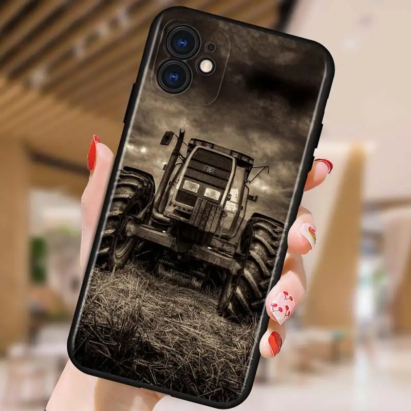 

Farm Vehicle Tractor for Apple iPhone 12 Pro Max Mini 11 Pro XS Max X XR 6S 6 7 8 Plus 5S SE2020 Black Phone Case