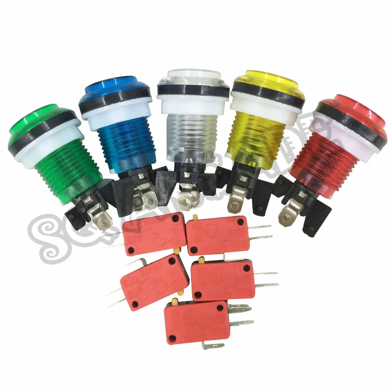 33 мм кнопочный Аркады Кнопка точек на дюйм привело микро переключатель подсветки