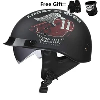 black vintage motorcycle helmet open face helmet dot approved half helmet retro moto casco capacete motociclistas capacete