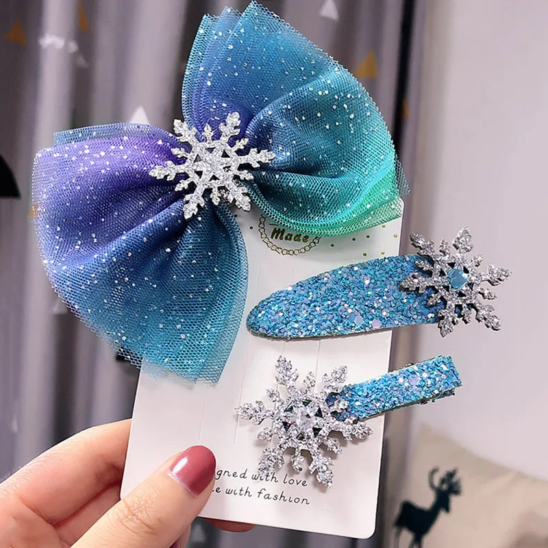 3 шт. головные уборы костюмы Аксессуары для принцессы Эльзы заколки волос девочек